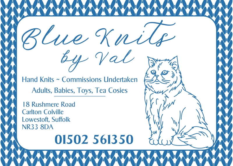 A6 Postcard for Blue Knits by Val