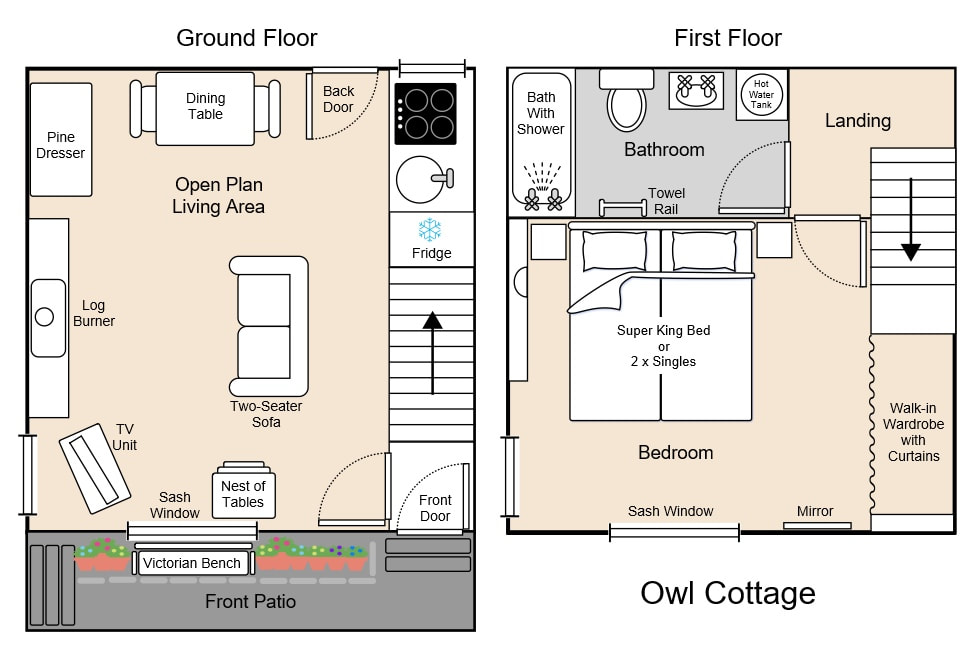 Floor plan created for Owl Cottage