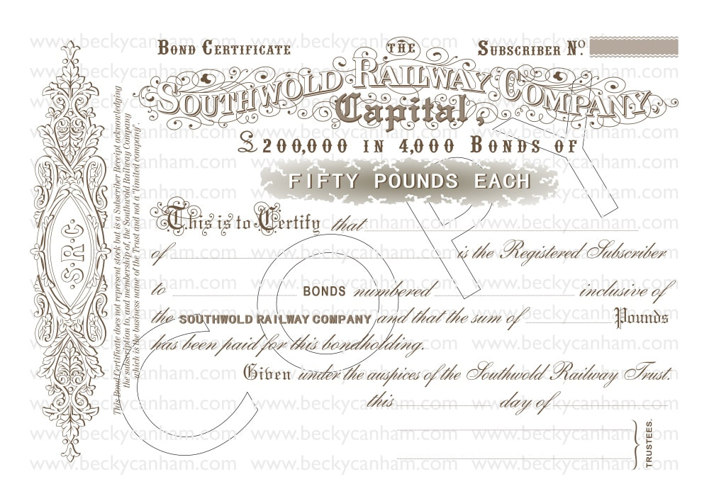 Completed copy of Bond Certificate created
