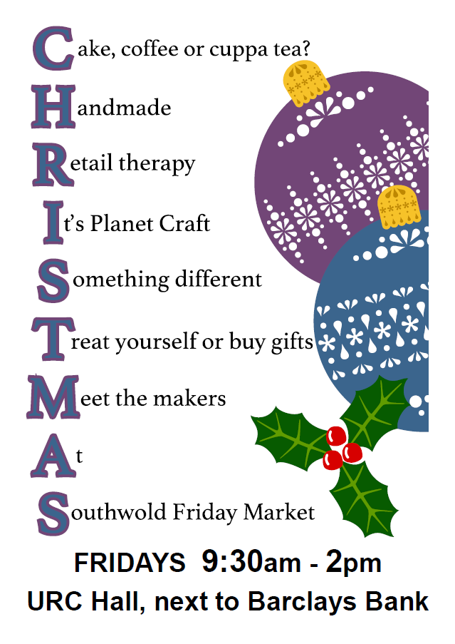 A6 Flyer for the Southwold Artisan Craft Market