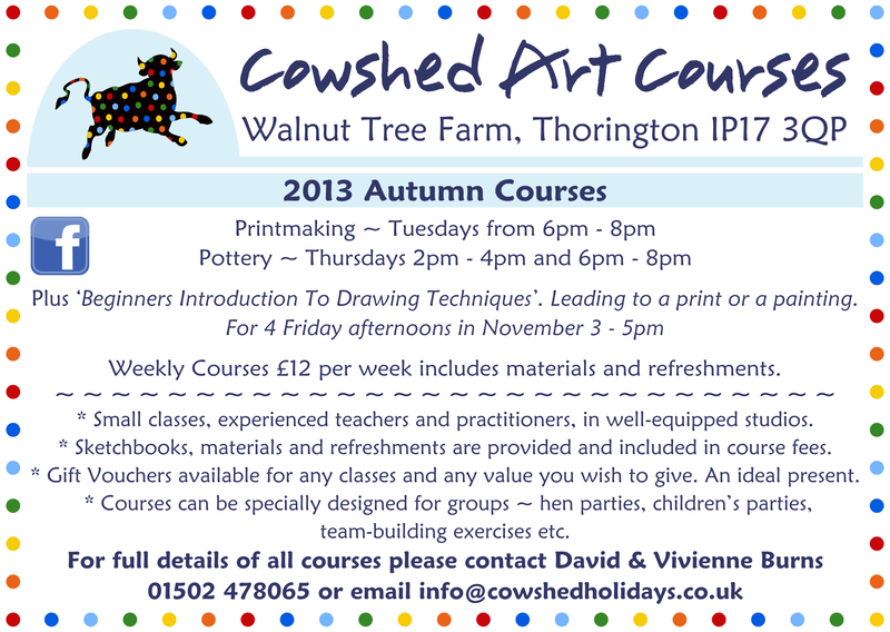 Online Advert created for Cowshed Art Courses