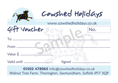 A6 Gift Voucher for Cowshed Holidays