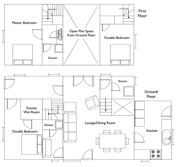 Floor Plan for a large barn holiday property