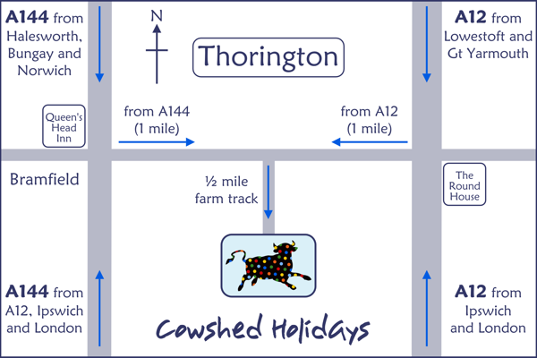 Location Map for Cowshed Holidays