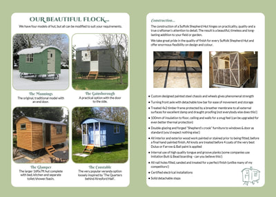 A5 Brochure for Suffolk Shepherd's Huts