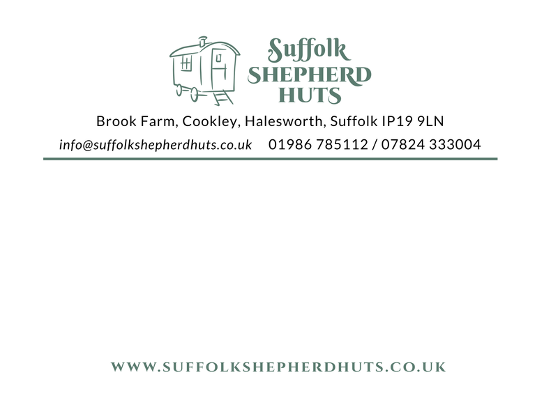 A6 Postcard for Suffolk Shepherd Huts (Reverse)