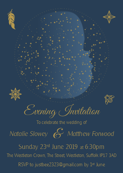 A6 Evening Wedding Invitation